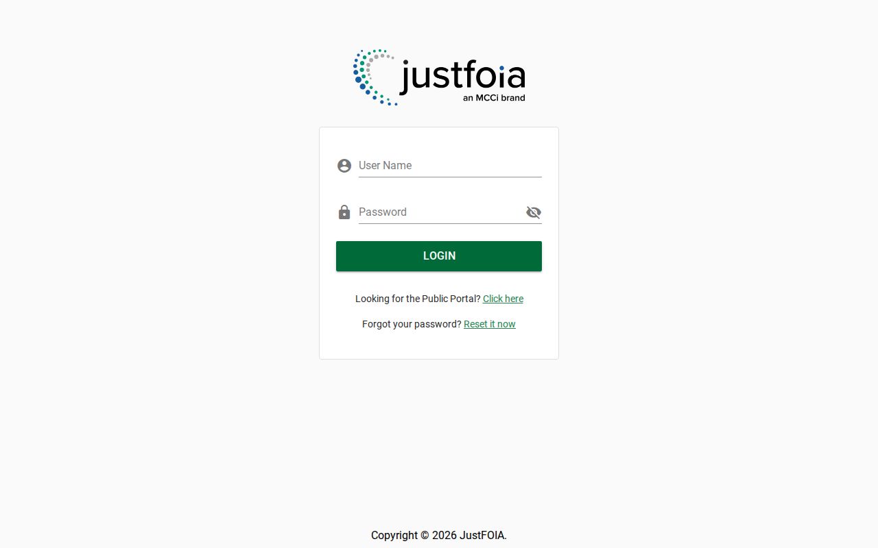 Nassau County Sheriff JustFOIA public records request portal