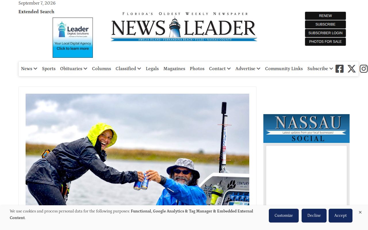 Fernandina Beach News-Leader local newspaper homepage